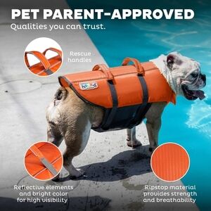Outward Hound Orange Dog Life Jacket Size Small